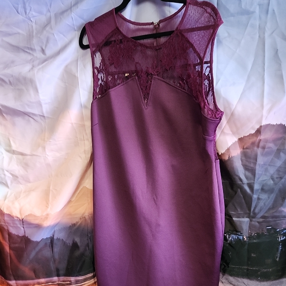 *Kardashian Kollection Purple Lace Midi Dress